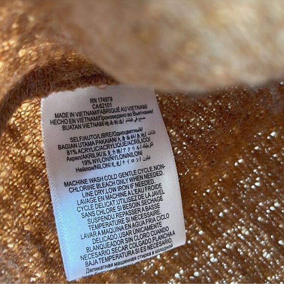 BCBGeneration Cropped Sweater Brown White Puffs - Picture 5 of 9